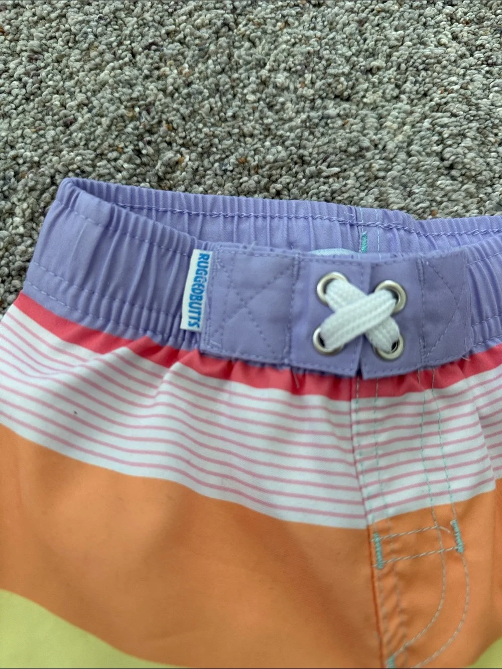 Ruggedbutts baby boy Rainbow Stripe Swim Trunks 3-6 months